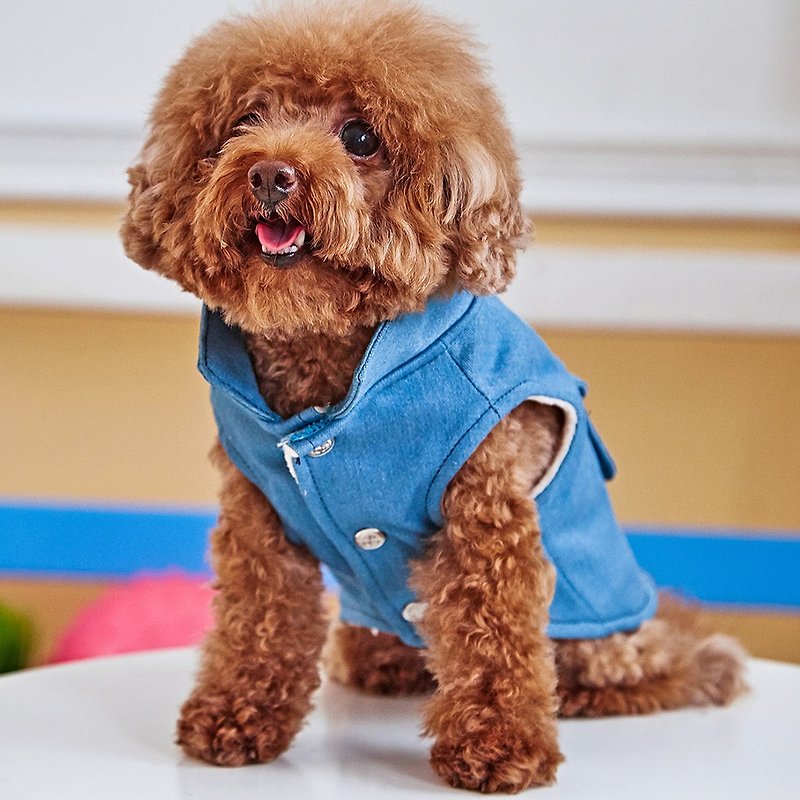 Pet clothes modeling cowboy vest - Clothing & Accessories - Cotton & Hemp Blue