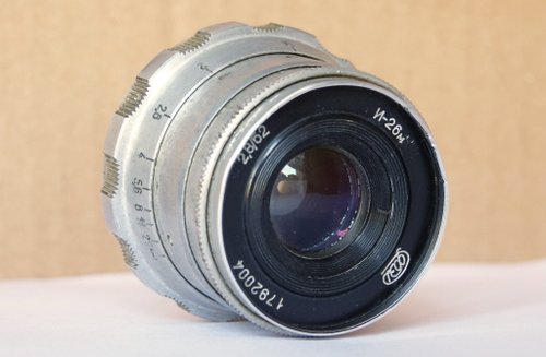 Russian photo Industar-26M 2.8/52 silver lens for rangefinder M39 LTM mount USSR FED