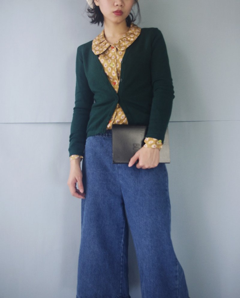 Treasure Hunting Vintage - Vintage Emerald Fit Knit Jacket - Women's Sweaters - Wool Green