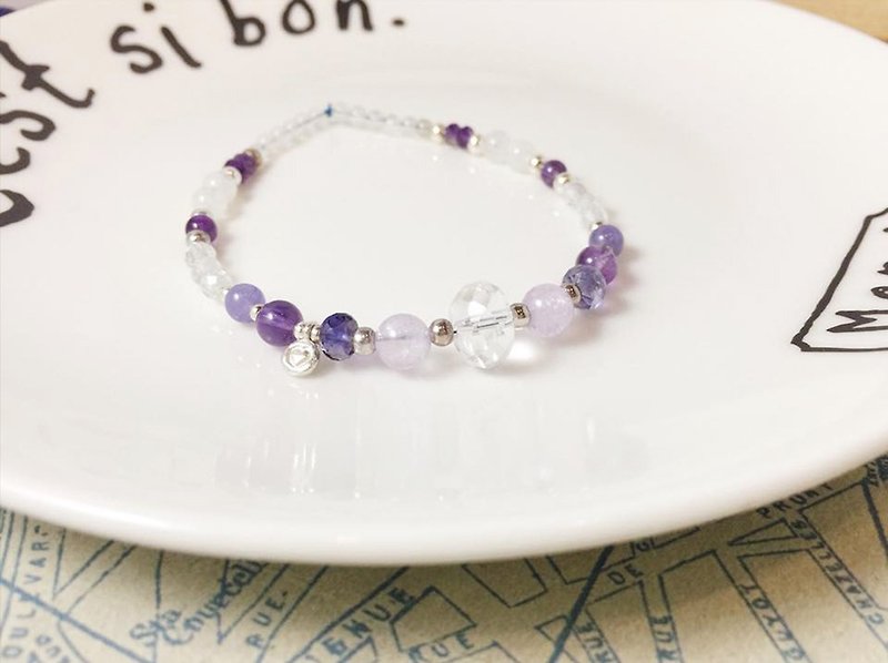 MH sterling silver natural stone independent series _ balancer _ amethyst - Bracelets - Semi-Precious Stones Purple