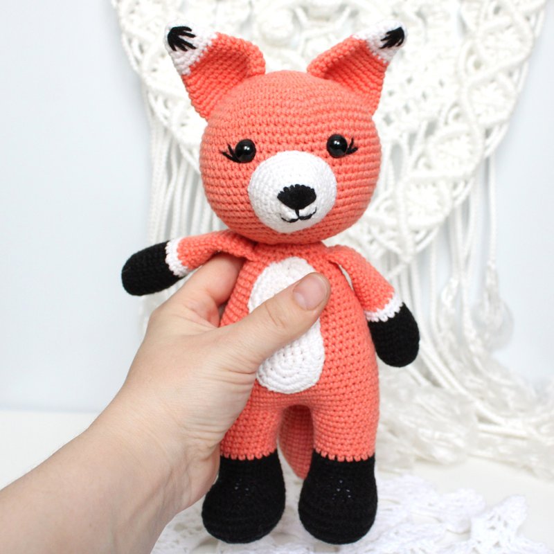 Fox crochet pattern PDF in English Amigurumi stuffed animal toy for baby DIY - 手工藝教學/工具書 - 其他材質 