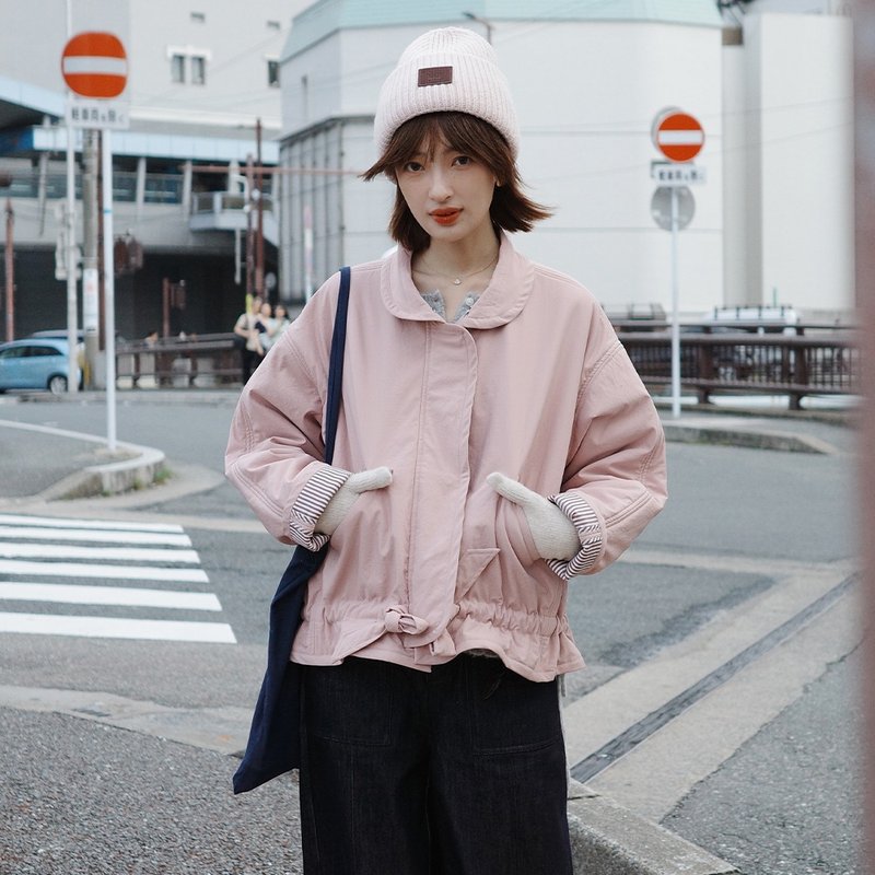 元寶領系帶棉服|外套|兩色|秋款|Sora-1951 - 女大衣/外套 - 聚酯纖維 多色