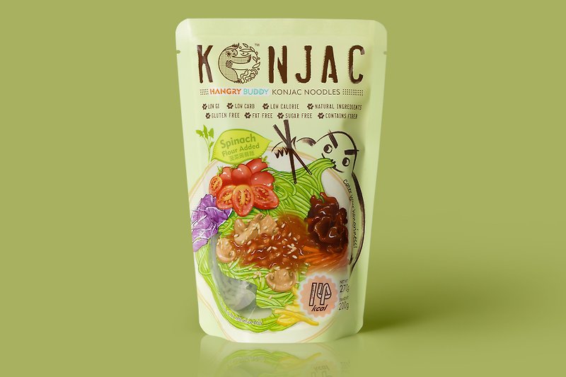 Spinach Konjac Noodles - Noodles - Other Materials 