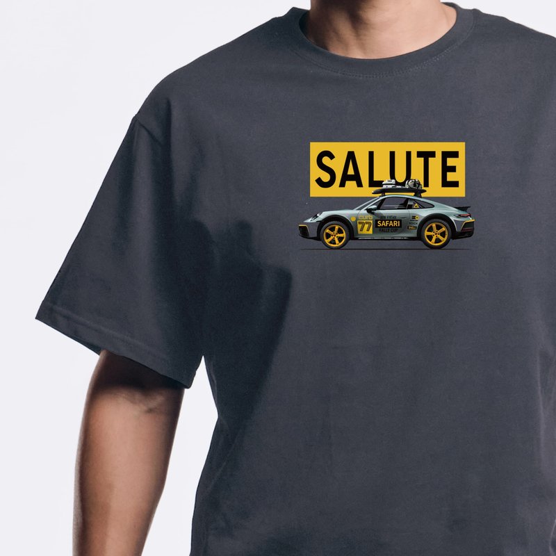 SALUTE T 恤-鐵灰(男女同款) - 男 T 恤 - 棉．麻 灰色