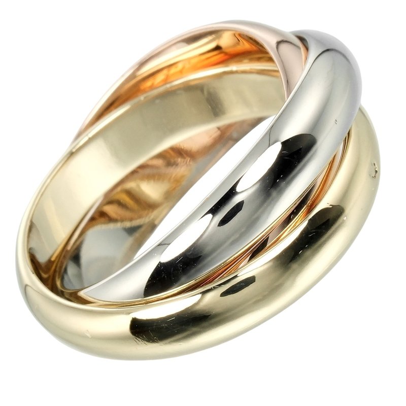 【日本直送】カルティエ CARTIER トリニティ 10号 リング 指輪 3.8mmバンド K18ゴールド YG PG WG 約11g【中古】Aランク - 戒指 - 貴金屬 金色