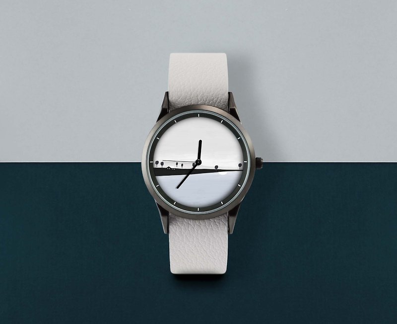 【Illustration Watch】Endless horizon - Dawn - Women's Watches - Other Metals Gray