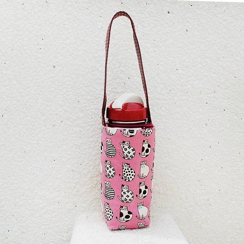 Cool Cat_Pink Kettle Bag - ถุงใส่กระติกนำ้ - ผ้าฝ้าย/ผ้าลินิน สึชมพู