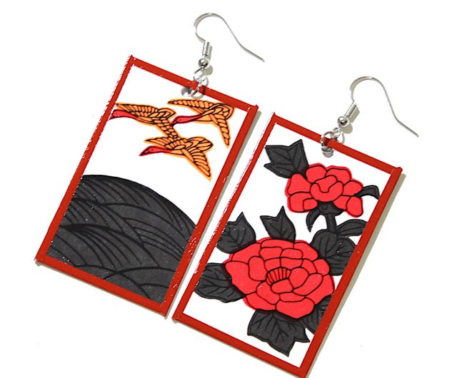 Hanafuda on sale card earrings