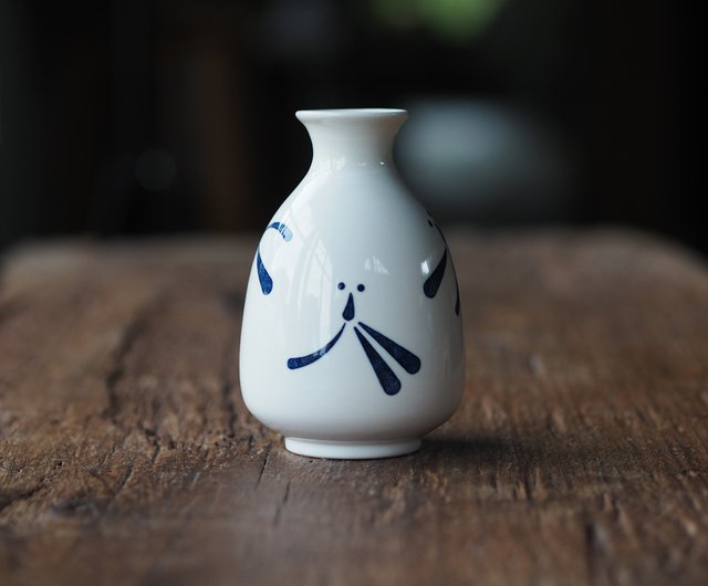 花器としても使える【青白酒壺】 - ショップ Sanshing Four