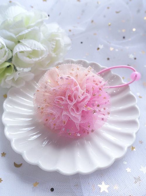 Little Hazel 三色網紗球髮圈 髮夾 兒童頭飾