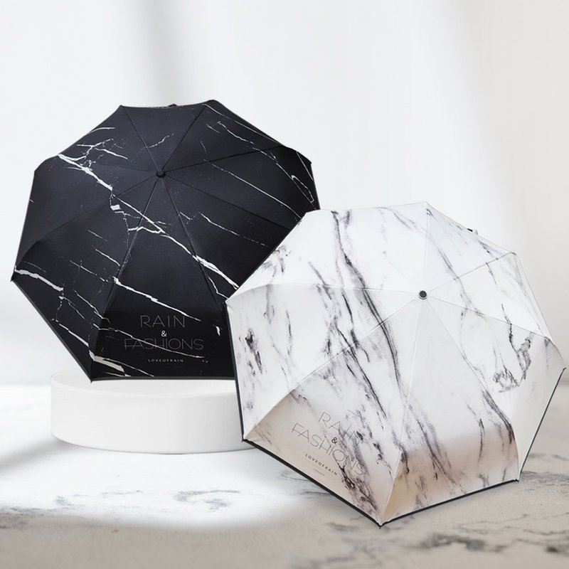 Texture texture [safety anti-rebound automatic umbrella_marble pattern] folding umbrella large umbrella sunny umbrella - ร่ม - วัสดุกันนำ้ หลากหลายสี