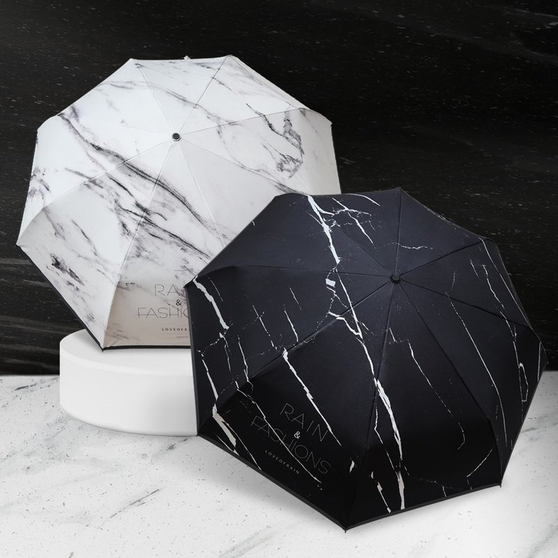 Textured texture [safety anti-rebound automatic umbrella_marble pattern] folding umbrella large umbrella sunny umbrella - ร่ม - วัสดุกันนำ้ หลากหลายสี