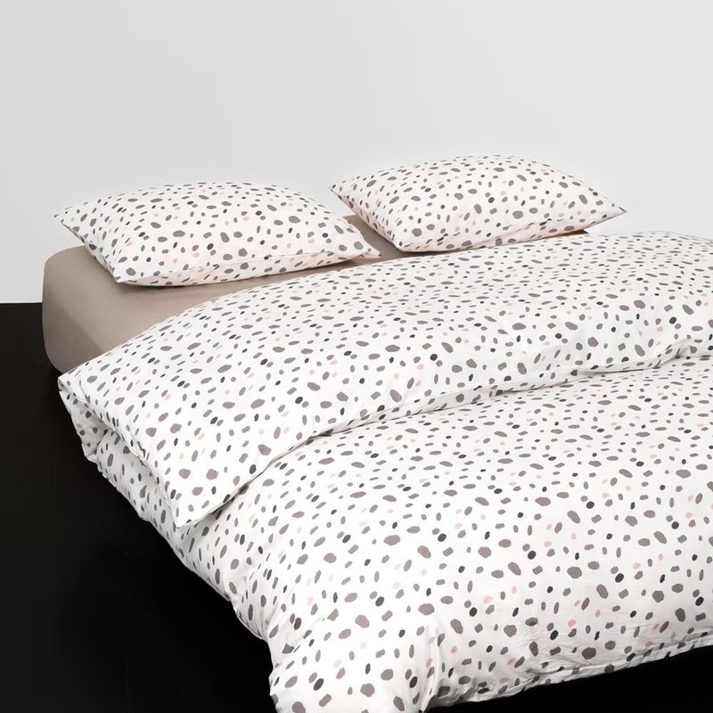 HOYACASA 精梳棉兩用被床包組(天絲入棉30%)－微醺點點 (單/雙/加 - 寢具/床包 - 棉．麻 白色