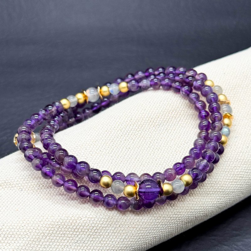 Zen | 108念珠 108 Beads  紫水晶 紫拉長 心經 - 手鍊/手環 - 水晶 