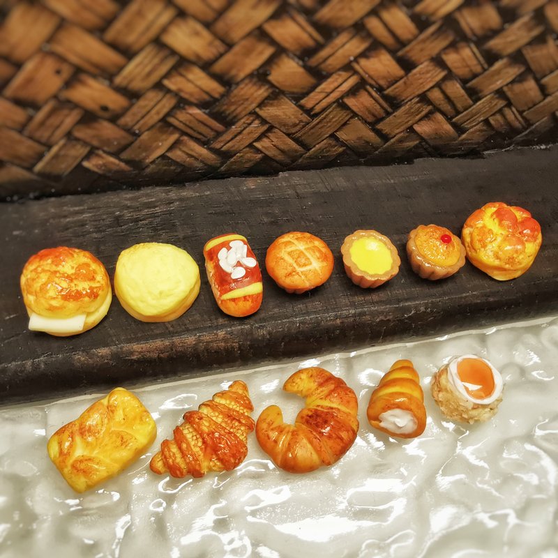 加購/自選商品-不單獨出售-純手作-港式微縮袖珍麵包食玩模型 - 其他 - 黏土 咖啡色