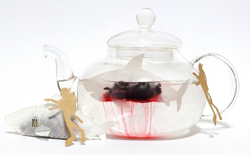 ホオジロザメのティーバッグ　2.0g×10包 - 茶葉/茶包 - 紙 紅色