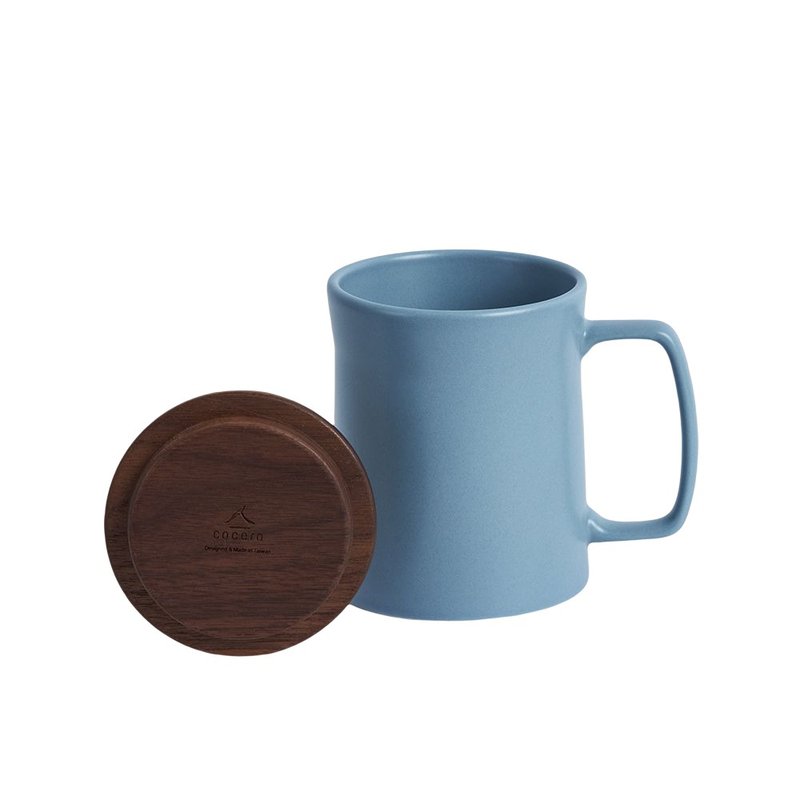 Coffee Matters-Intuit Intuitive Mug (Large)_1 Set (Blue) + Wooden Lid - Mugs - Other Materials Blue