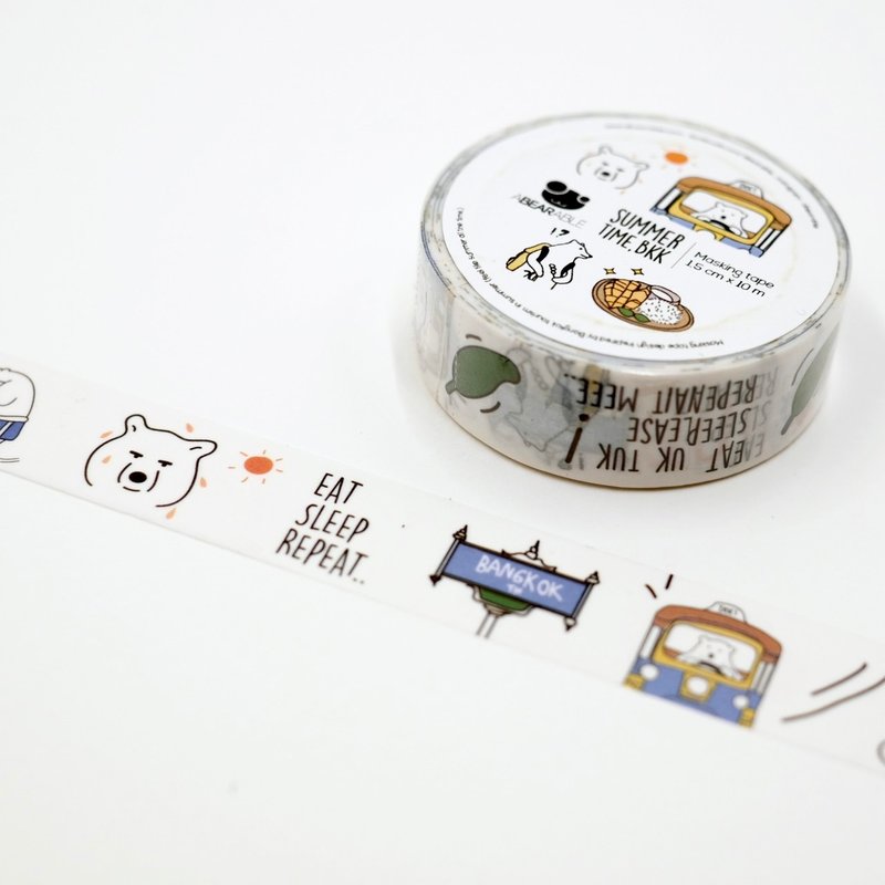 SUMMER TIME BKK, Masking tape - 紙膠帶/和紙/PET - 紙 白色