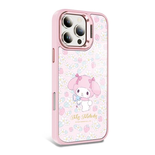 apbs 雅品仕 水晶彩鑽手機殼 三麗鷗iPhone 全系列軍規防摔合金框隱形立架手機殼-草莓美樂蒂