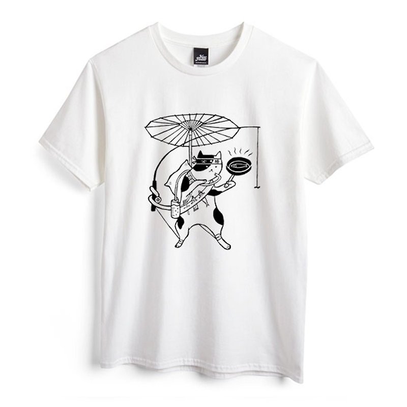 Wanderer-White-Unisex T-shirt - เสื้อยืดผู้ชาย - ผ้าฝ้าย/ผ้าลินิน ขาว