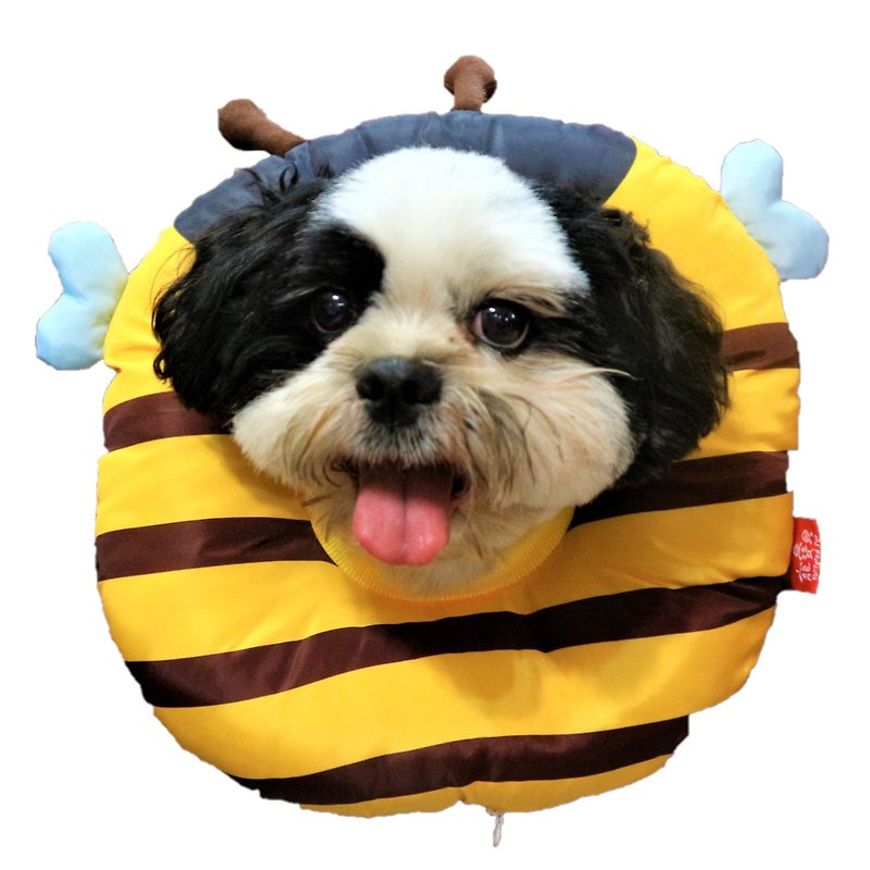 造型式防舔咬項圈-可拆洗 小蜜蜂 - 寵物美容/清潔 - 防水材質 黃色