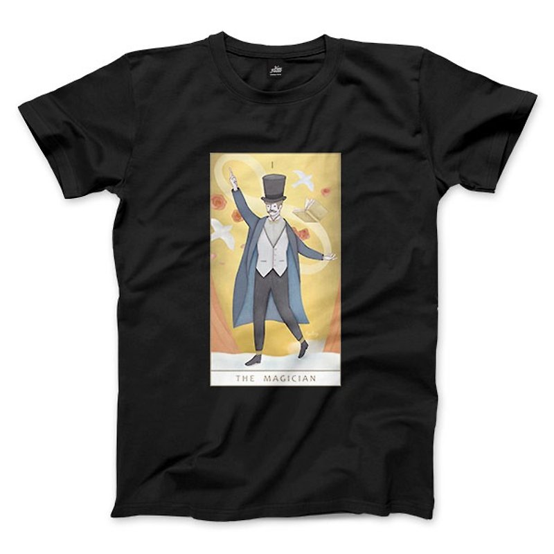 I | The Magician-Black-Unisex T-shirt - เสื้อยืดผู้ชาย - ผ้าฝ้าย/ผ้าลินิน สีดำ