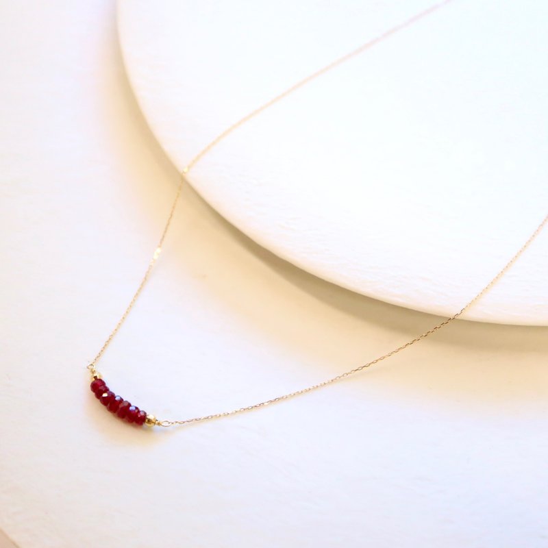 NEW!　Limited special price　Sot to K10 necklace　Ruby - Necklaces - Gemstone Red