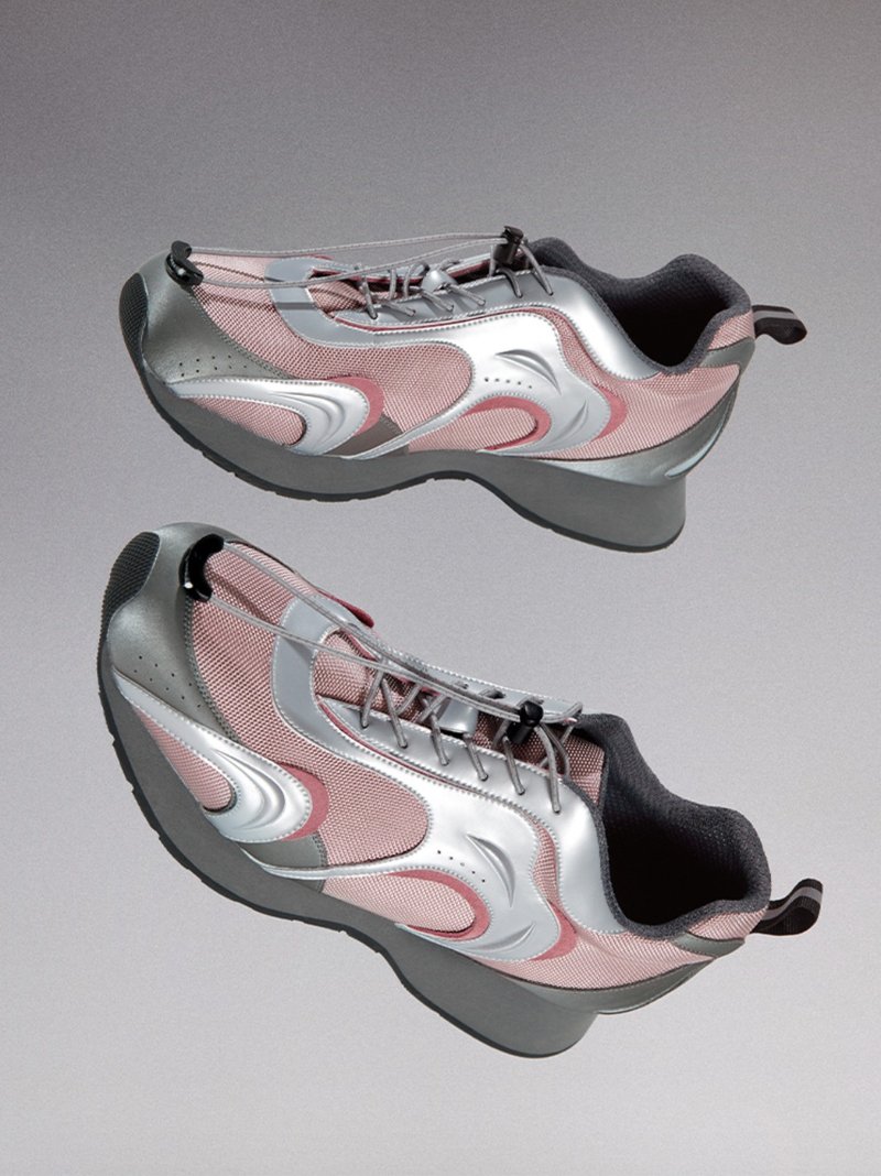 Ripple Sneaker 水波紋細橡筋運動休閒鞋 月粉 - 男休閒鞋 - 其他材質 粉紅色