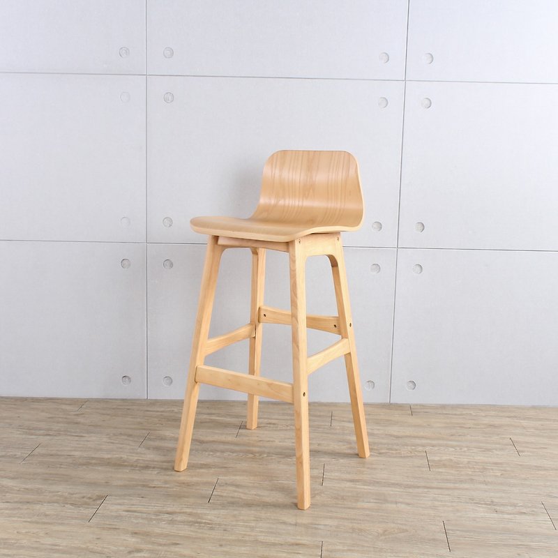 Nordic fresh curved wood solid wood modeling chair / Feiya chair - เก้าอี้โซฟา - ไม้ 