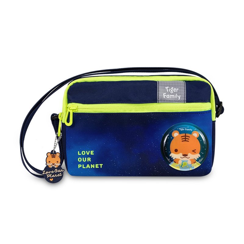 Tiger Family FunTime Lightweight Crossbody Bag - Tiger Planet - กระเป๋าแมสเซนเจอร์ - เส้นใยสังเคราะห์ สีน้ำเงิน