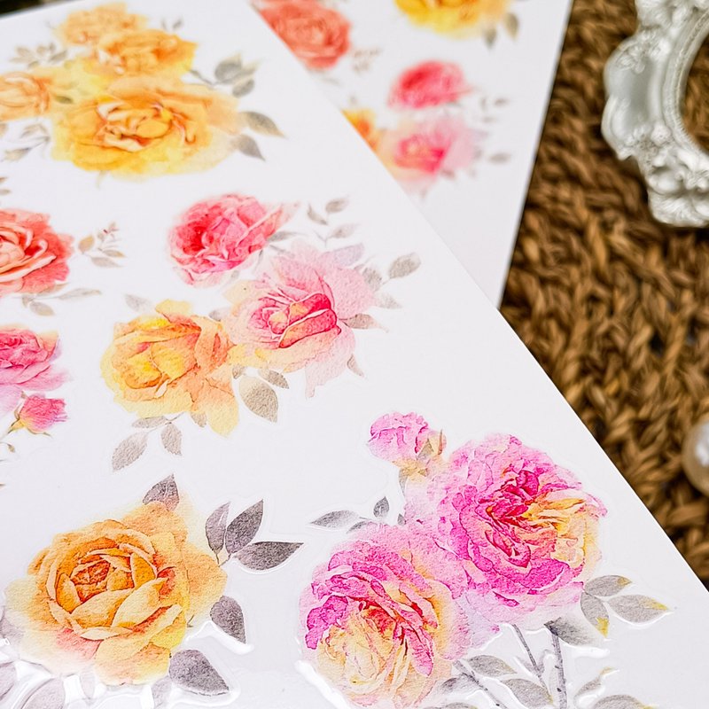 118 玫瑰B Rose B / 轉印貼紙Transfer Stickers - 貼紙 - 塑膠 多色