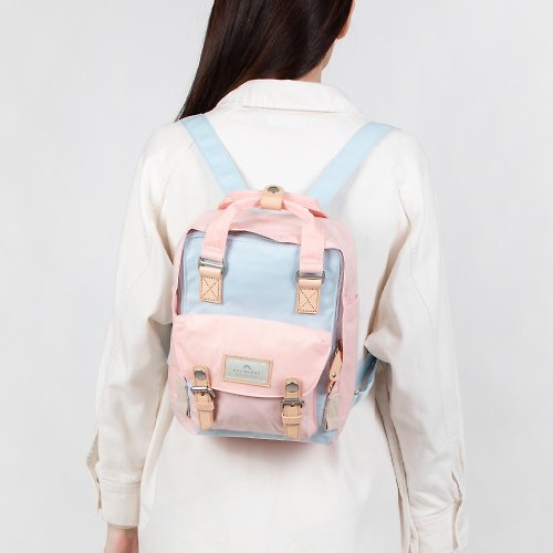 DOUGHNUT - 來自香港的包包設計品牌 【 DOUGHNUT 】馬卡龍 經典款 平板後背包 防潑水 旅行/冰藍X櫻花