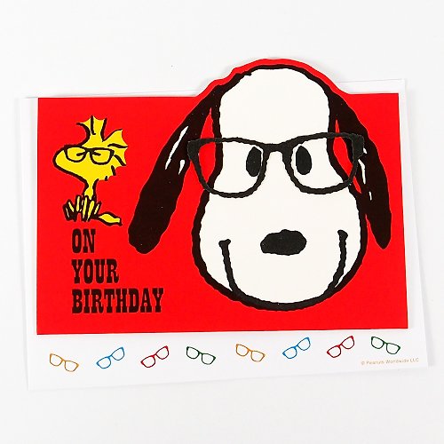 205剪刀石頭紙 Snoopy 戴眼鏡開生日派對【Hallmark 立體卡片 生日祝福】