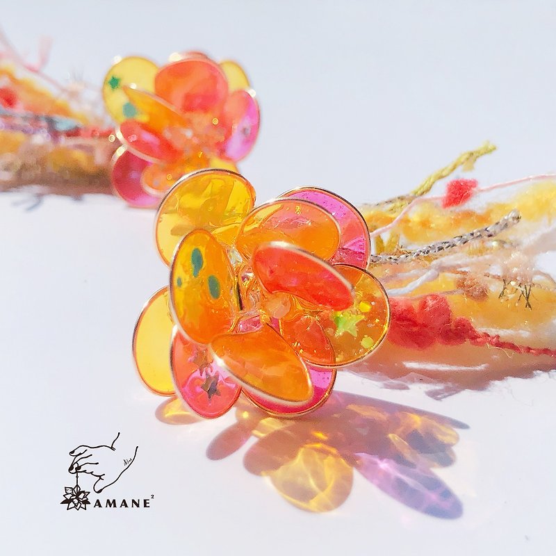 Kingiyo Hanabi - Hand Made Tassel Earrings (Candy Yellow) - ต่างหู - เรซิน สีเหลือง