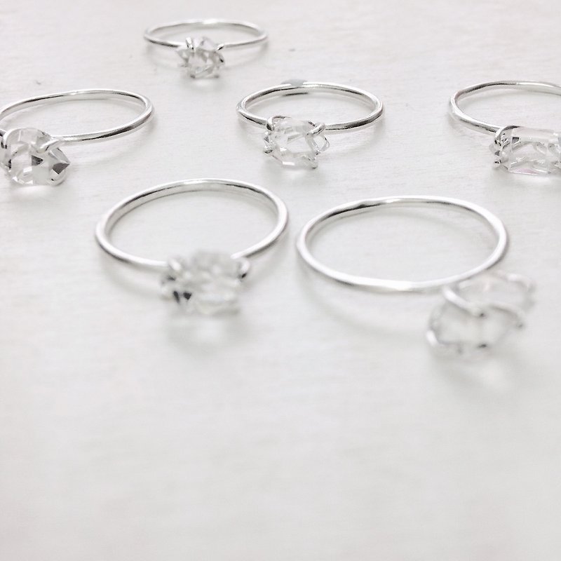 ▪ Herkimer Diamond Ring ▪ 純銀閃靈鑽戒指 ▪ - 戒指 - 紙 白色