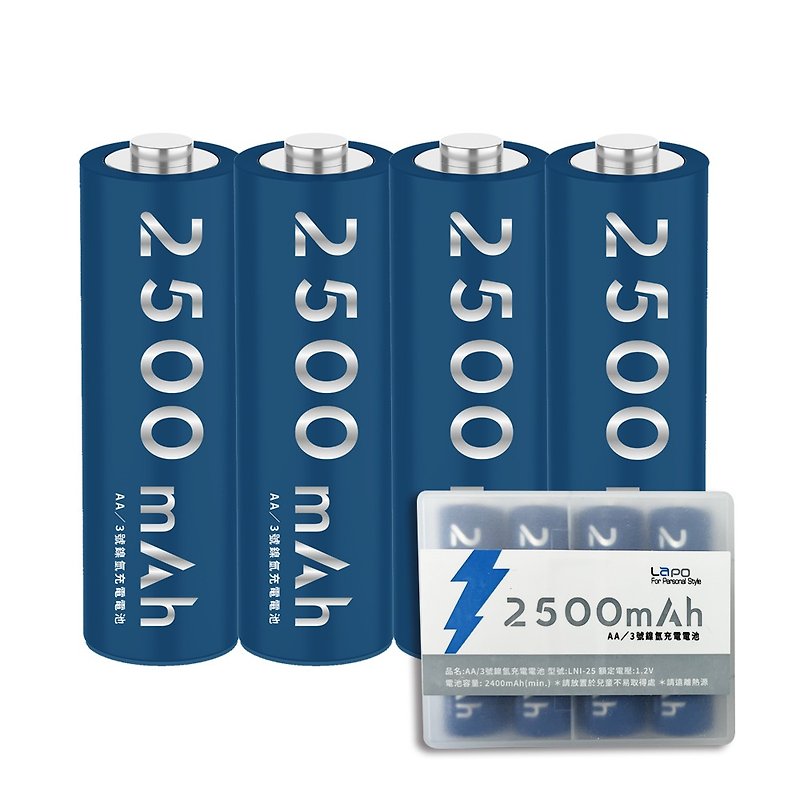 【LaPO】Ni-MH rechargeable battery AAA battery pack LABLNIMHAA (4 pack) - แกดเจ็ต - โลหะ 