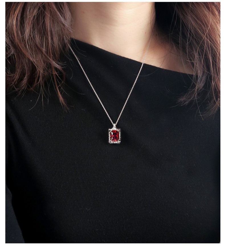 mihue glow square nct kun exo suho pick silver stone necklace - 項鍊 - 純銀 