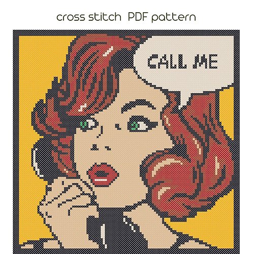 NaraXstitch patterns 十字繡圖案 Pop Art cross stitch Pop Art cross stitch pattern Modern cross stich /32/