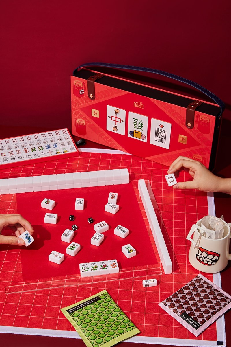 aaah 麻將套組 + 牌咖禮盒(9入) - 咖啡/咖啡豆 - 新鮮食材 多色