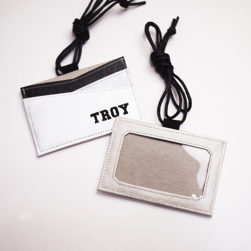 Paralife Tyvek waterproof material horizontal hanging neck identification card holder leisure card holder - ที่ใส่บัตรคล้องคอ - วัสดุกันนำ้ สีดำ