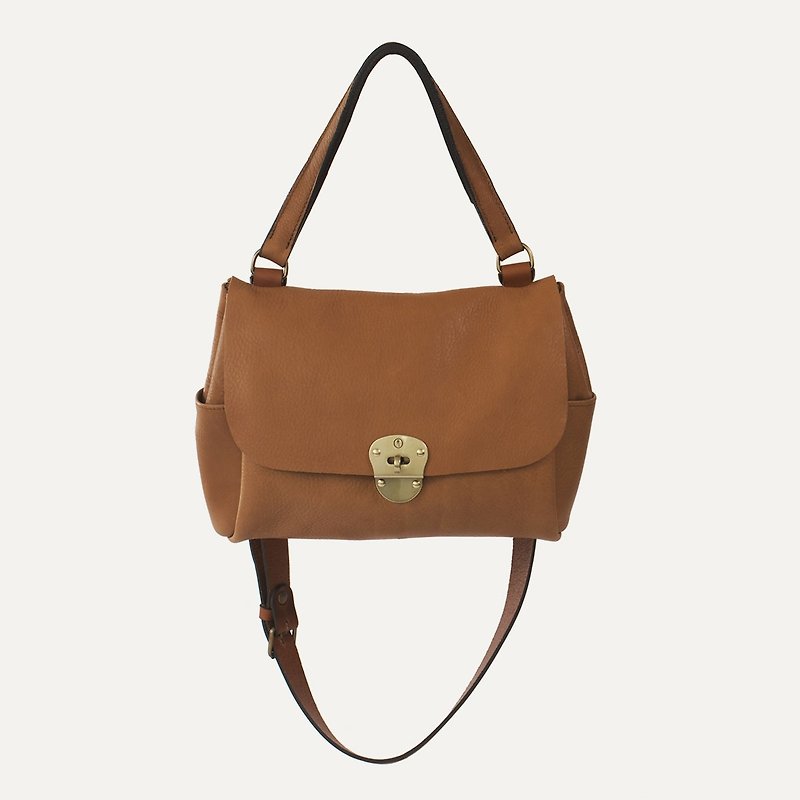 Bleu de Chauffe - JUNE BAG Leather Case_Gold / Bright Camel - Messenger Bags & Sling Bags - Genuine Leather 