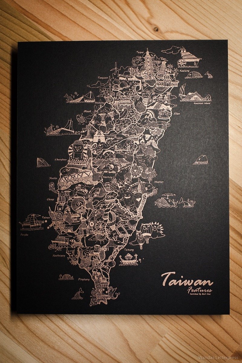 Taiwan Features - การ์ด/โปสการ์ด - กระดาษ สีดำ