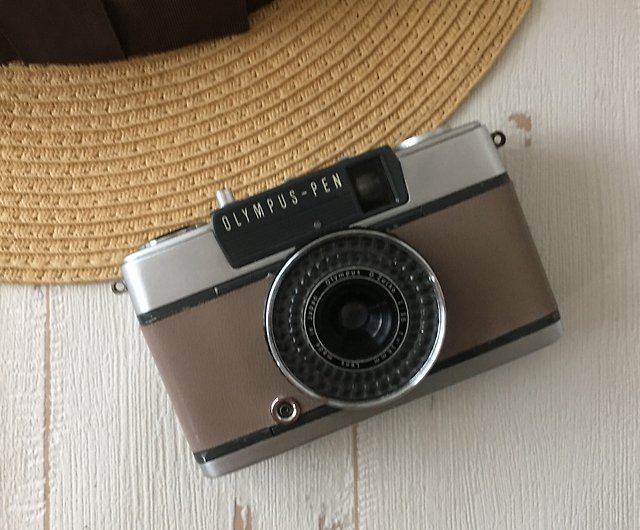 Olympus PEN EE-2 Half Size Film Camera with beige sheep leather