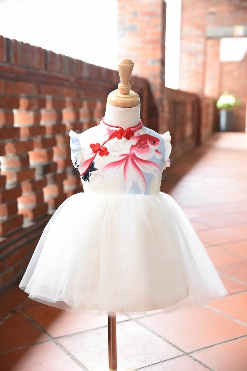 Cheongsam modified dress small goldfish - Kids' Dresses - Cotton & Hemp 