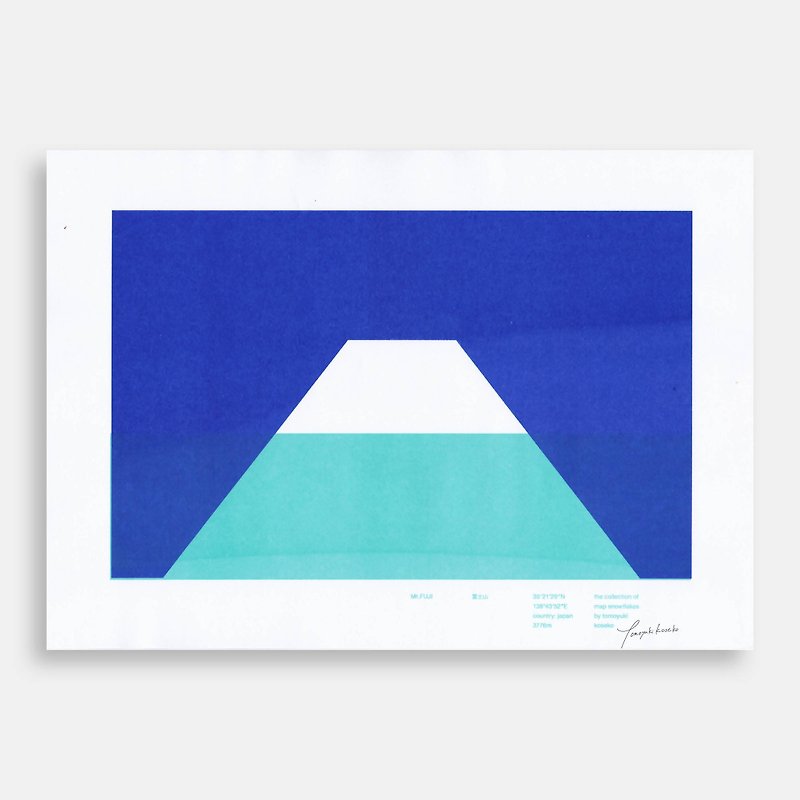 Art Print (Riso) / 富士山・冬 - 掛牆畫/海報 - 紙 藍色