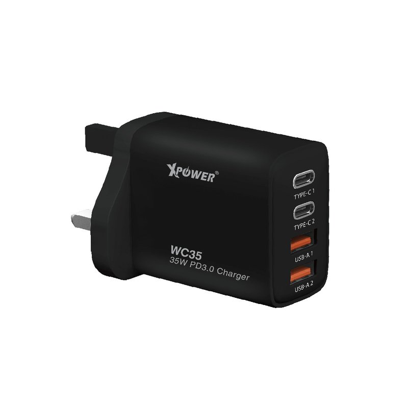 XPower WC35 35W 4輸出 PD3.0 迷你快充充電器 - 手機配件 - 其他金屬 黑色
