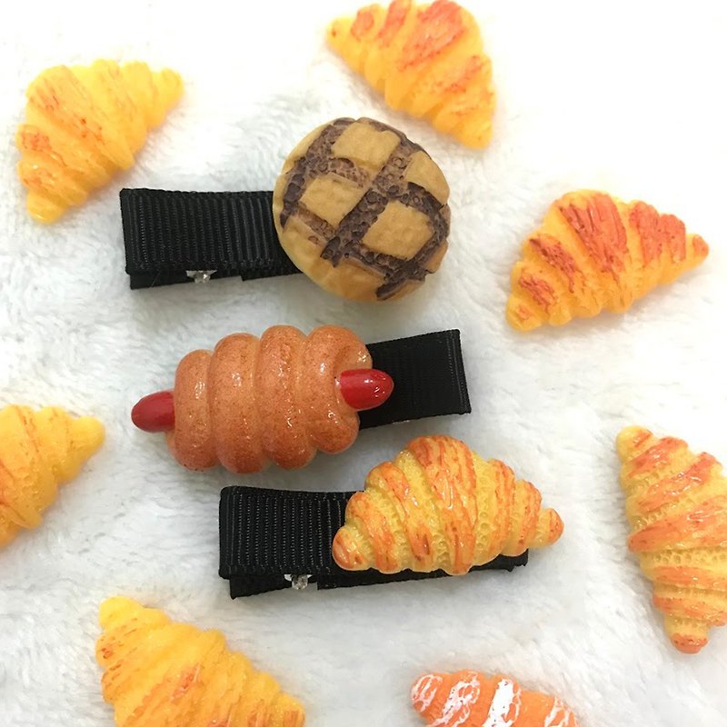 Freshly baked bread (3 pieces)-All-inclusive cloth handmade hairpin / baby hair accessories / children hair accessories - Baby Accessories - Other Materials Multicolor