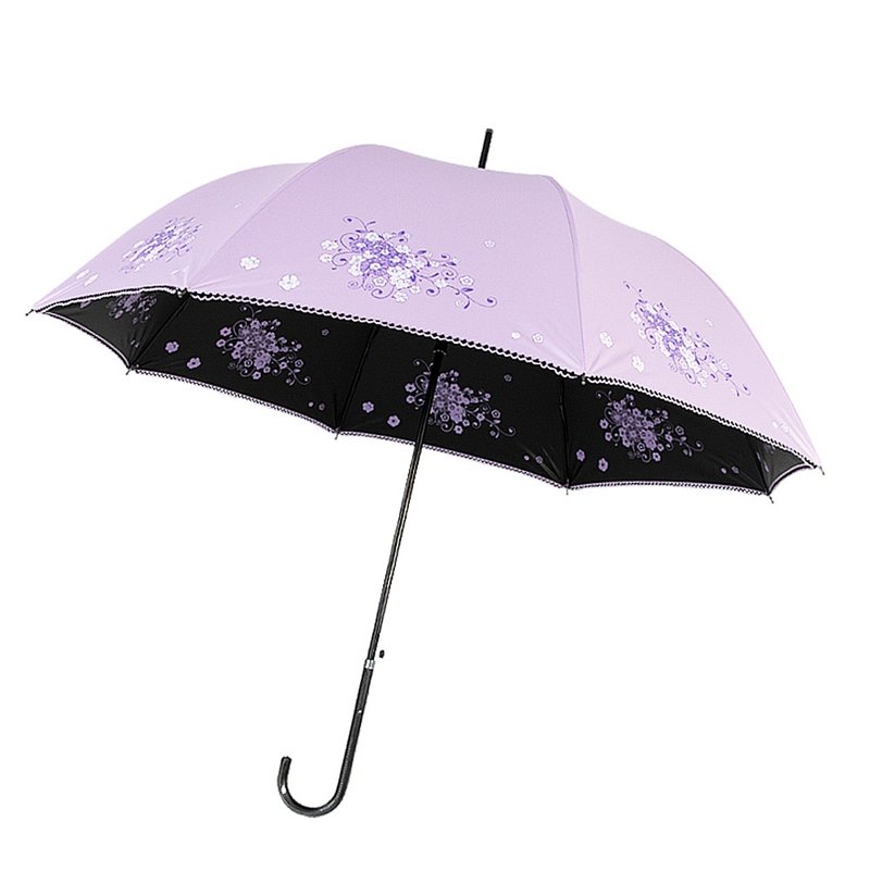 Ssangyong HANA vinyl palace umbrella upright automatic umbrella (lavender purple) - Umbrellas & Rain Gear - Waterproof Material Purple