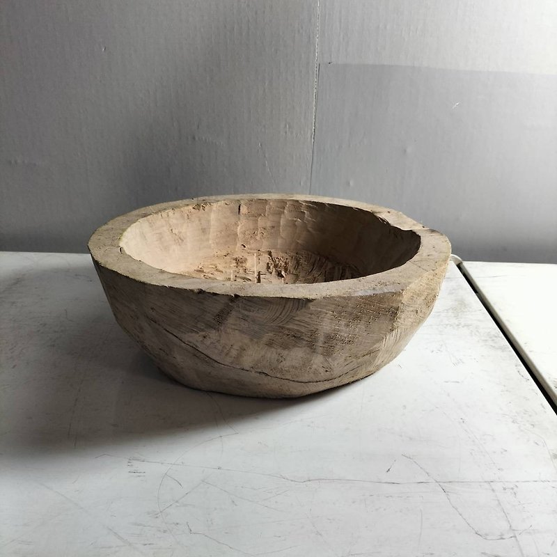 WOODEN BOWL Japanese antique - Items for Display - Wood Brown