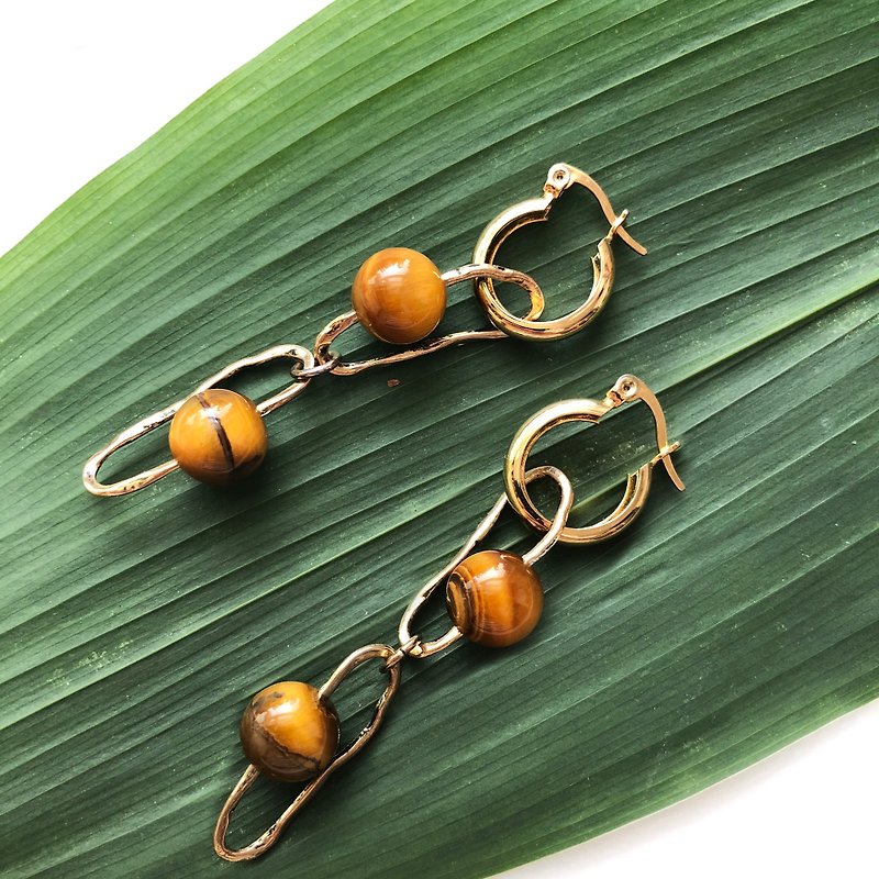 Geometric Brass Earrings 【Simple Design】【Christmas gift】【 Birthday Gift】 - Earrings & Clip-ons - Copper & Brass Brown